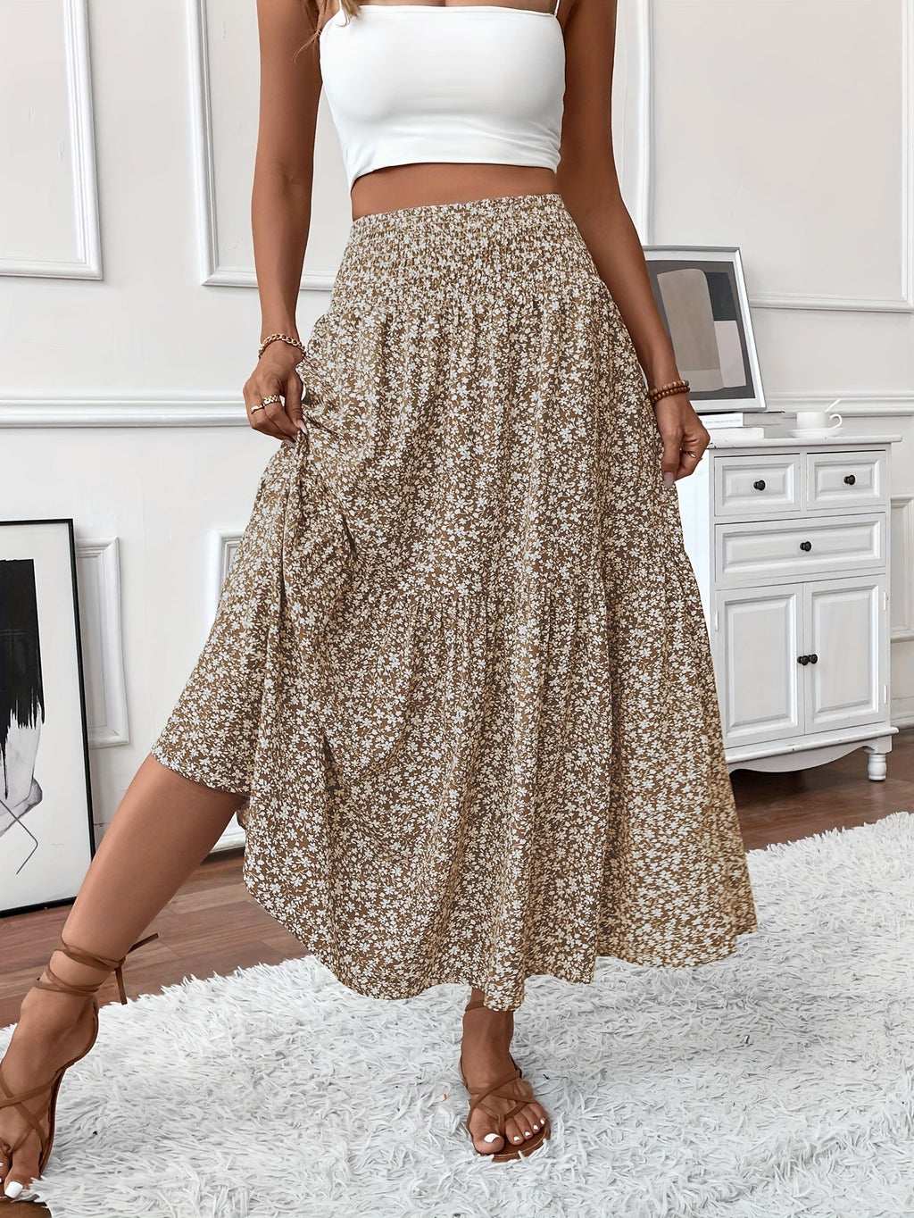 Rok met bloemenprint Elena Ditsy