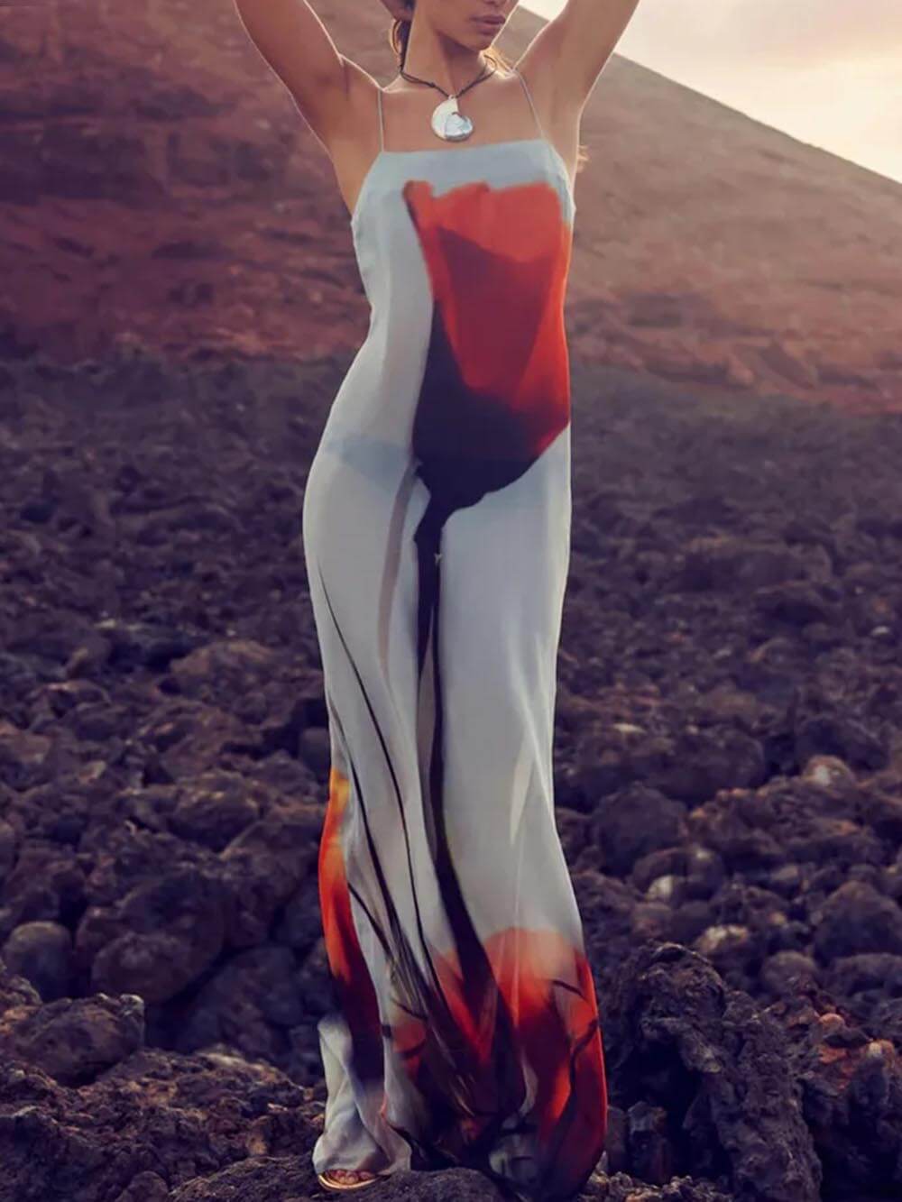 Lange slipdress
