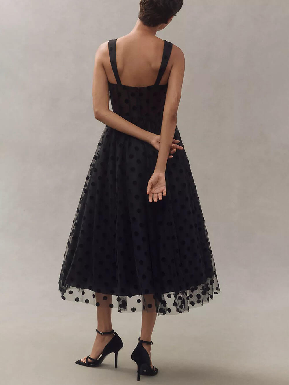 Midi-jurk met stippen en A-lijn Exquisite Perfect