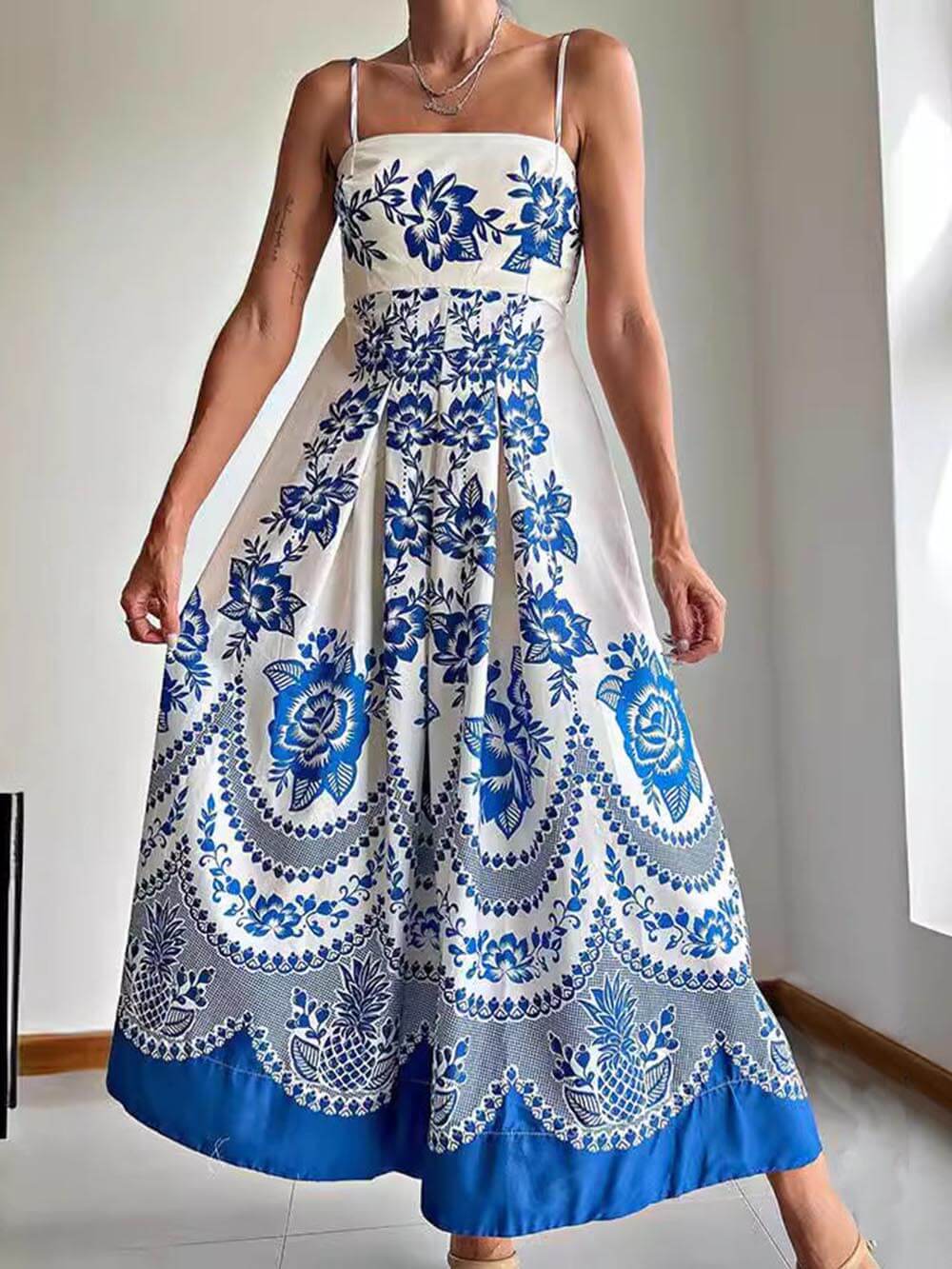 Midi-jurk met bloemenprint Ethnic