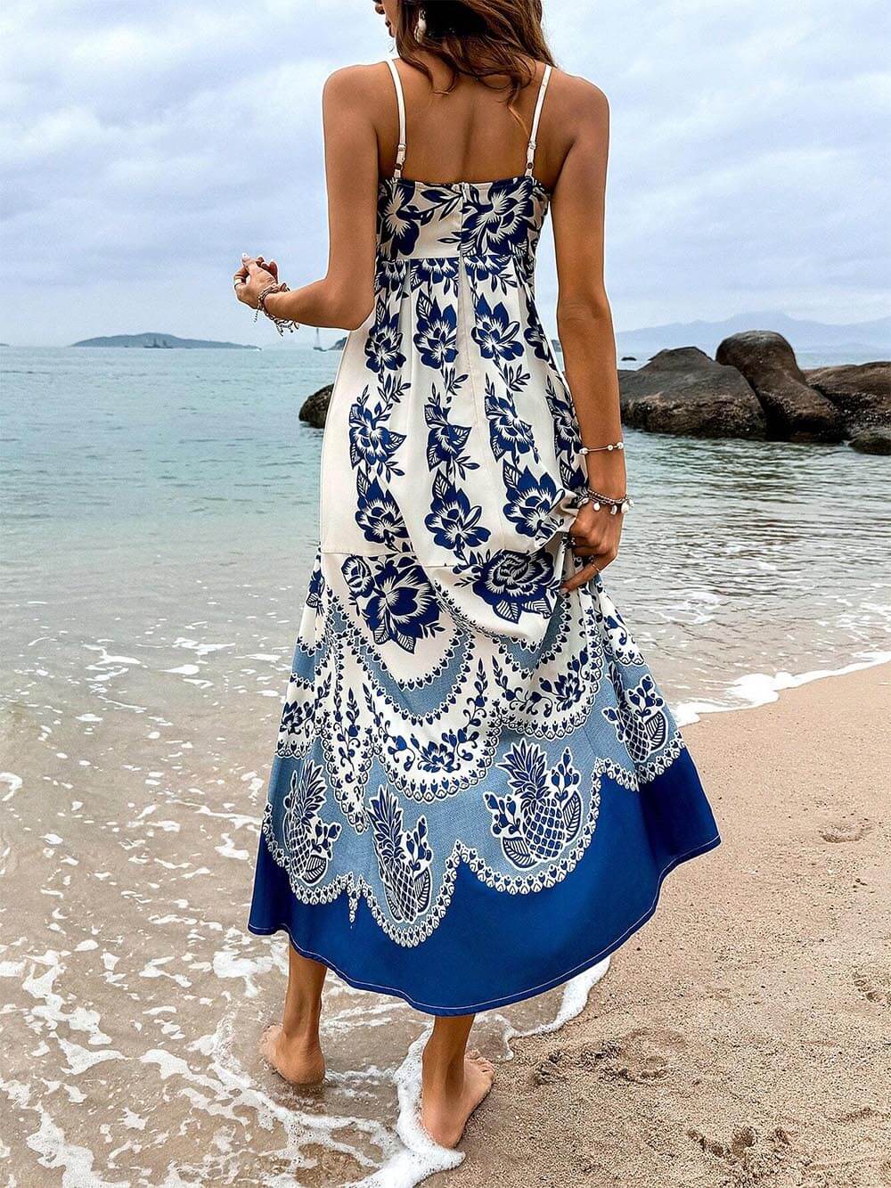 Midi-jurk met bloemenprint Ethnic