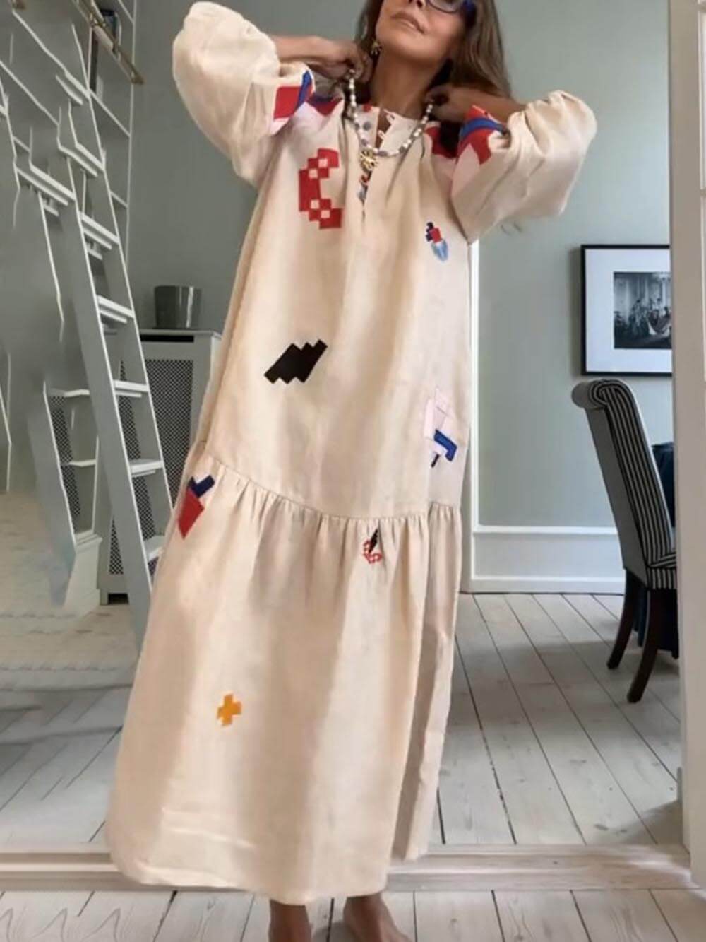 Maxi-jurk met print Unique Ethnic