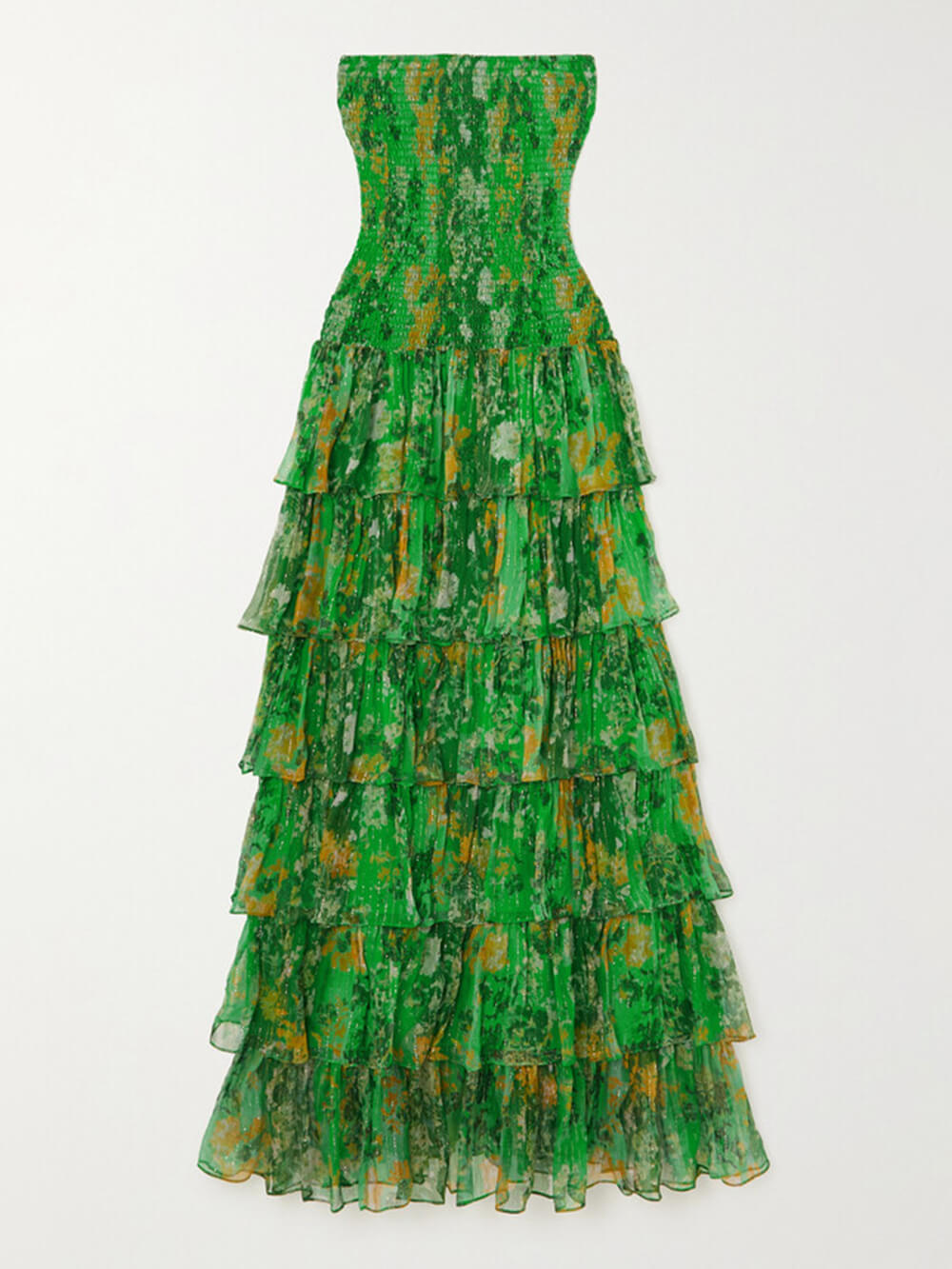 Maxi-jurk met bloemenprint Strapless Layered