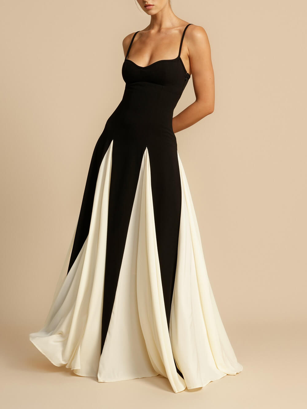 Lange slipdress met A-lijn Elegance Panelled