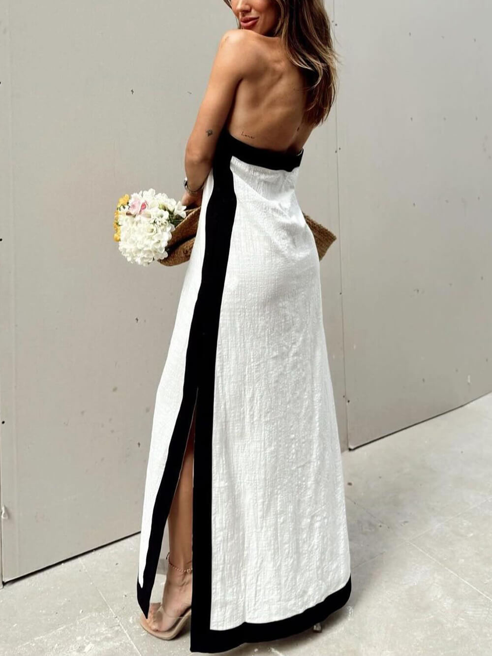 Maxi-jurk met halterhals