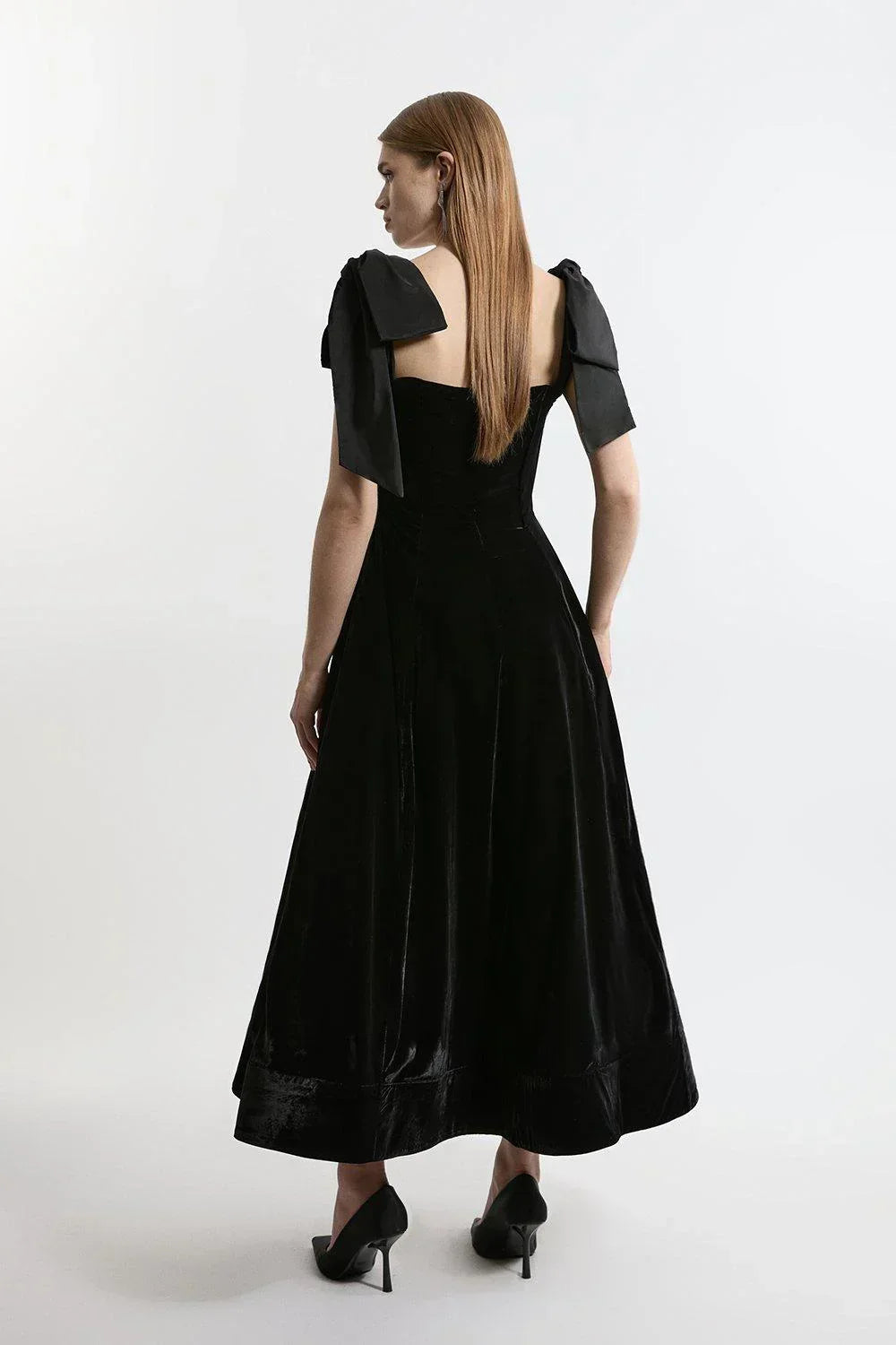 Fluwelen midi-jurk