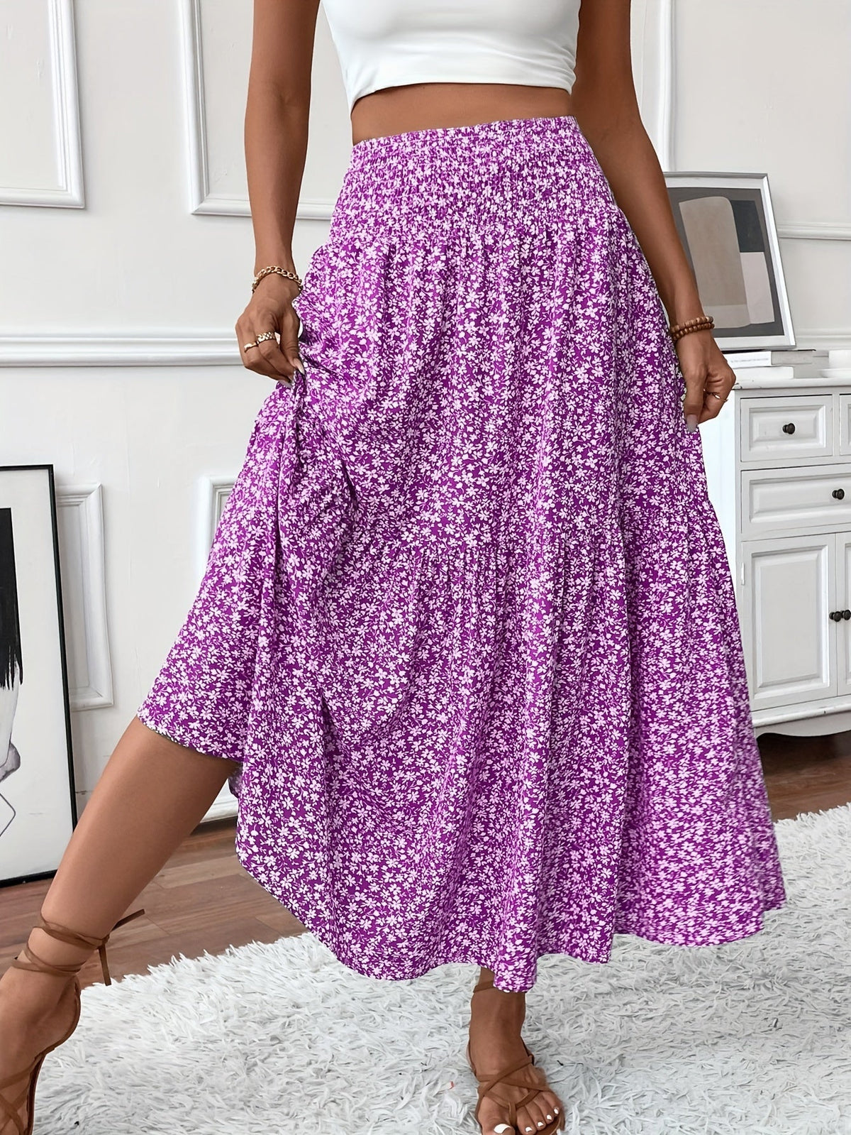 Rok met bloemenprint Elena Ditsy