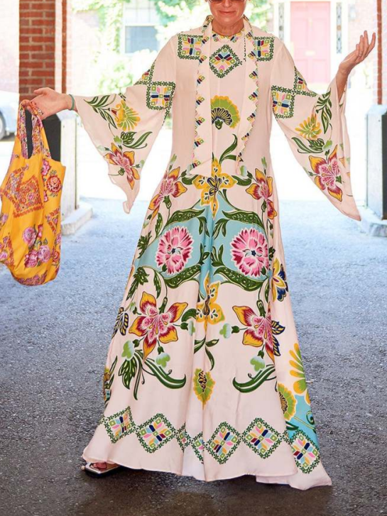 Maxi-jurk met bloemenprint Exquisite Sunshine