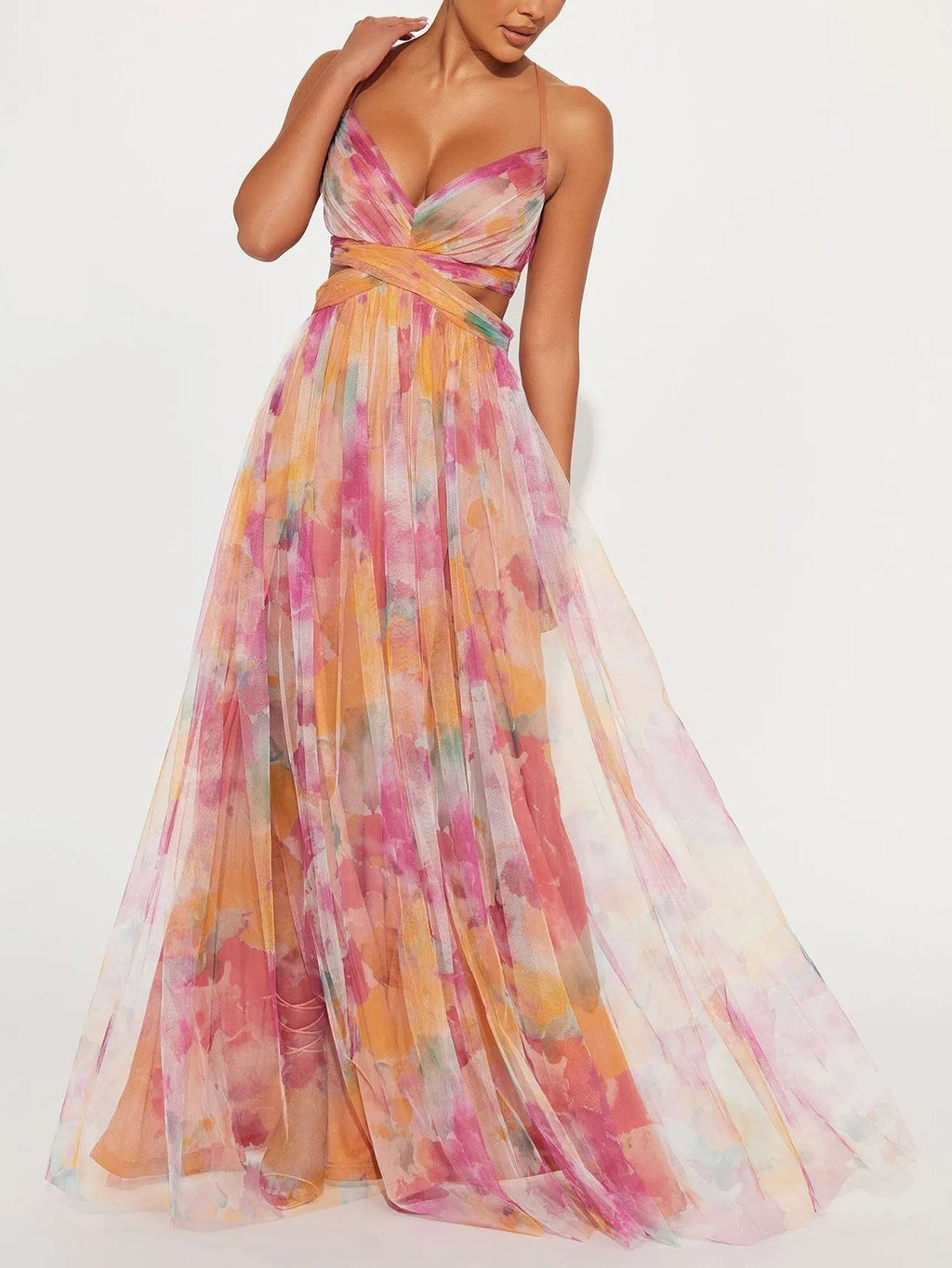 V-halstrui met bloemenprint en V-hals