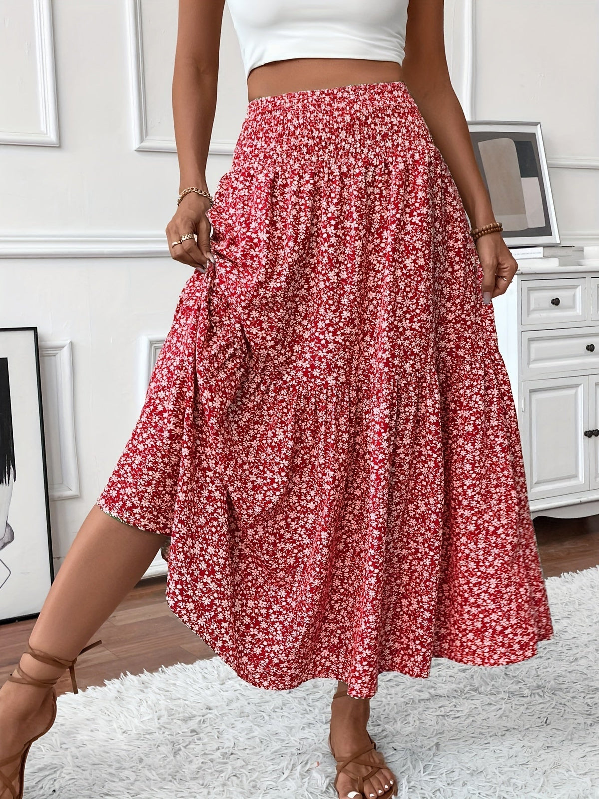 Rok met bloemenprint Elena Ditsy