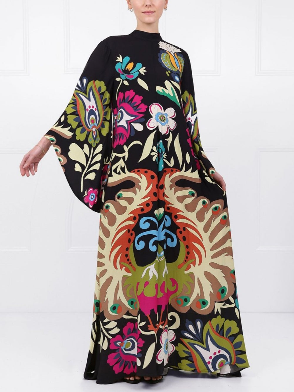 Maxi-jurk met print Peacock