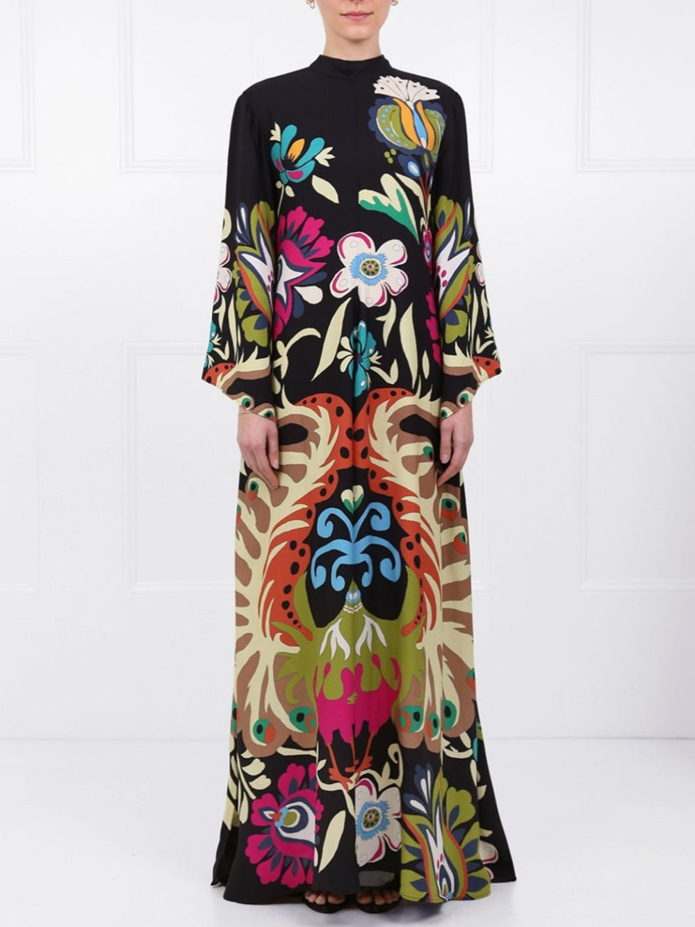 Maxi-jurk met print Peacock