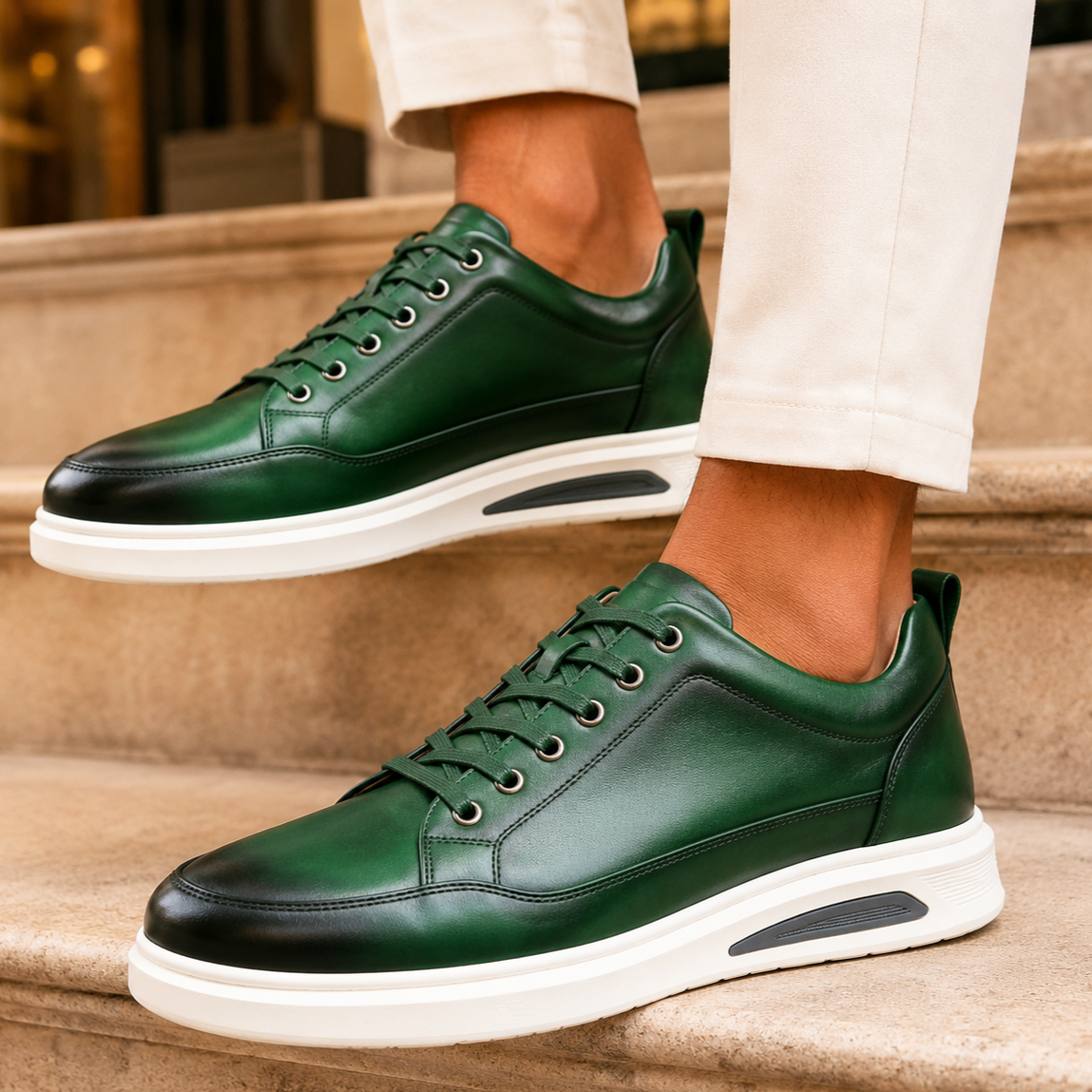 Handgemaakte leren sneakers Sawyer