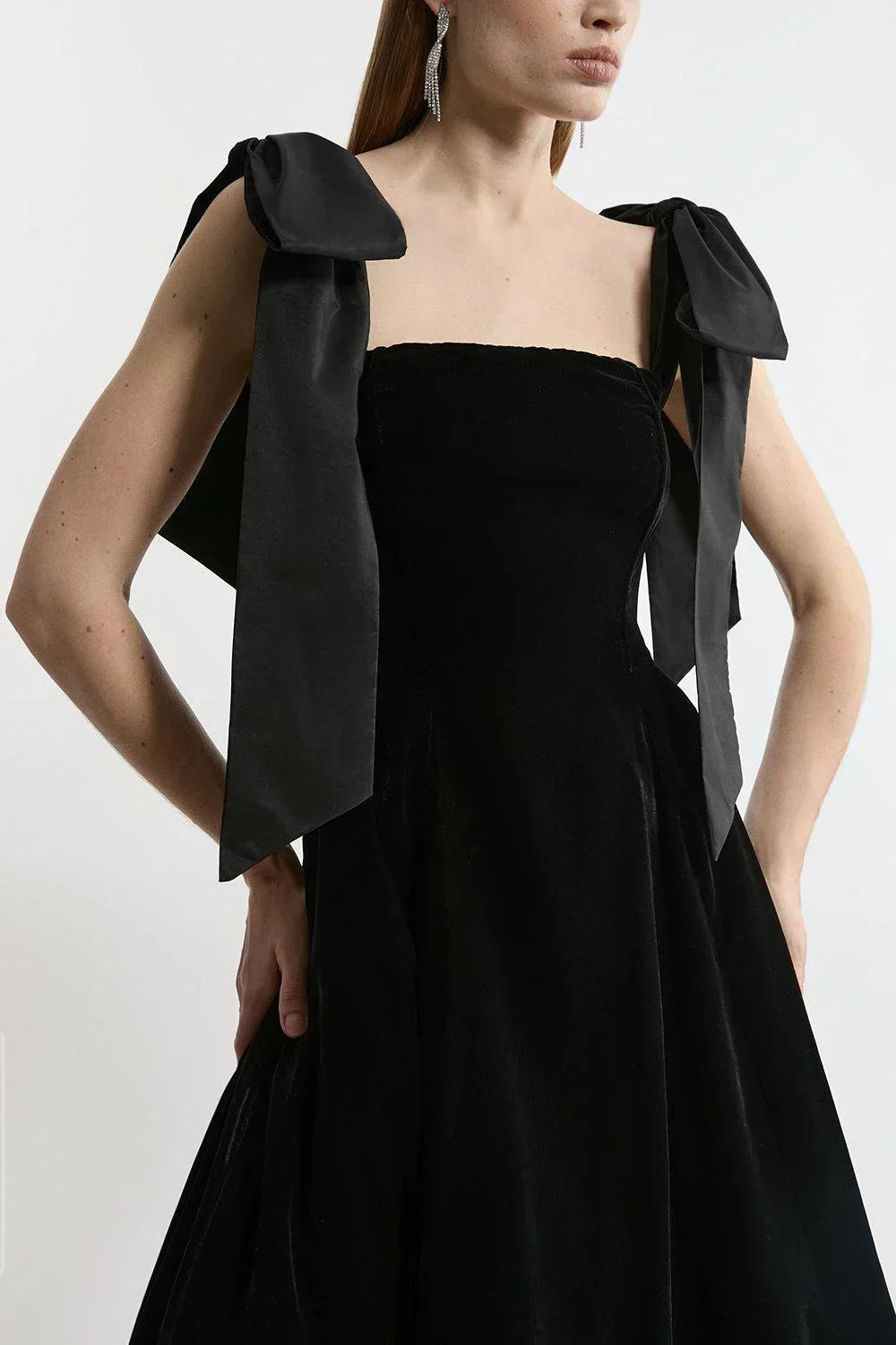 Fluwelen midi-jurk