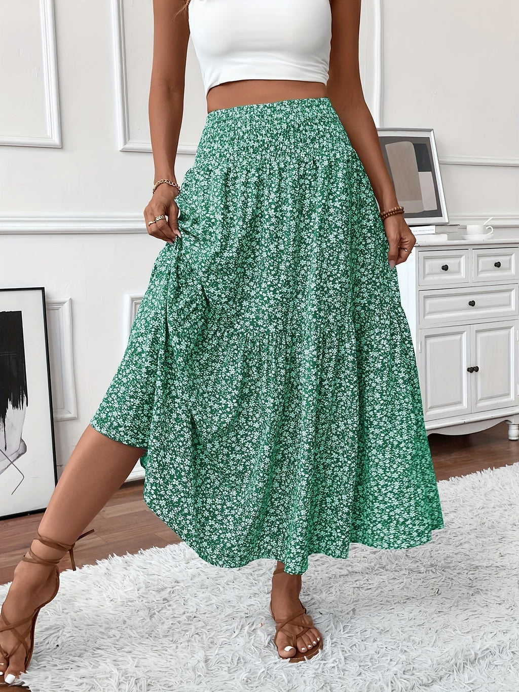 Rok met bloemenprint Elena Ditsy