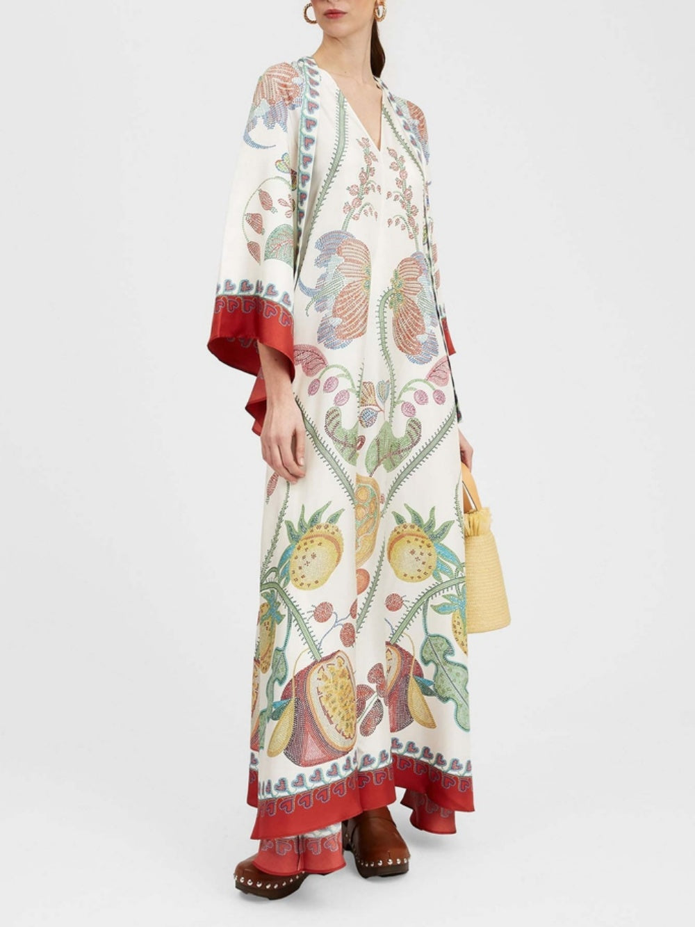 Maxi-jurk met print Hand-placed Ebony