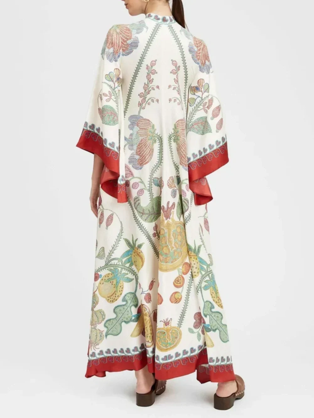 Maxi-jurk met print Hand-placed Ebony
