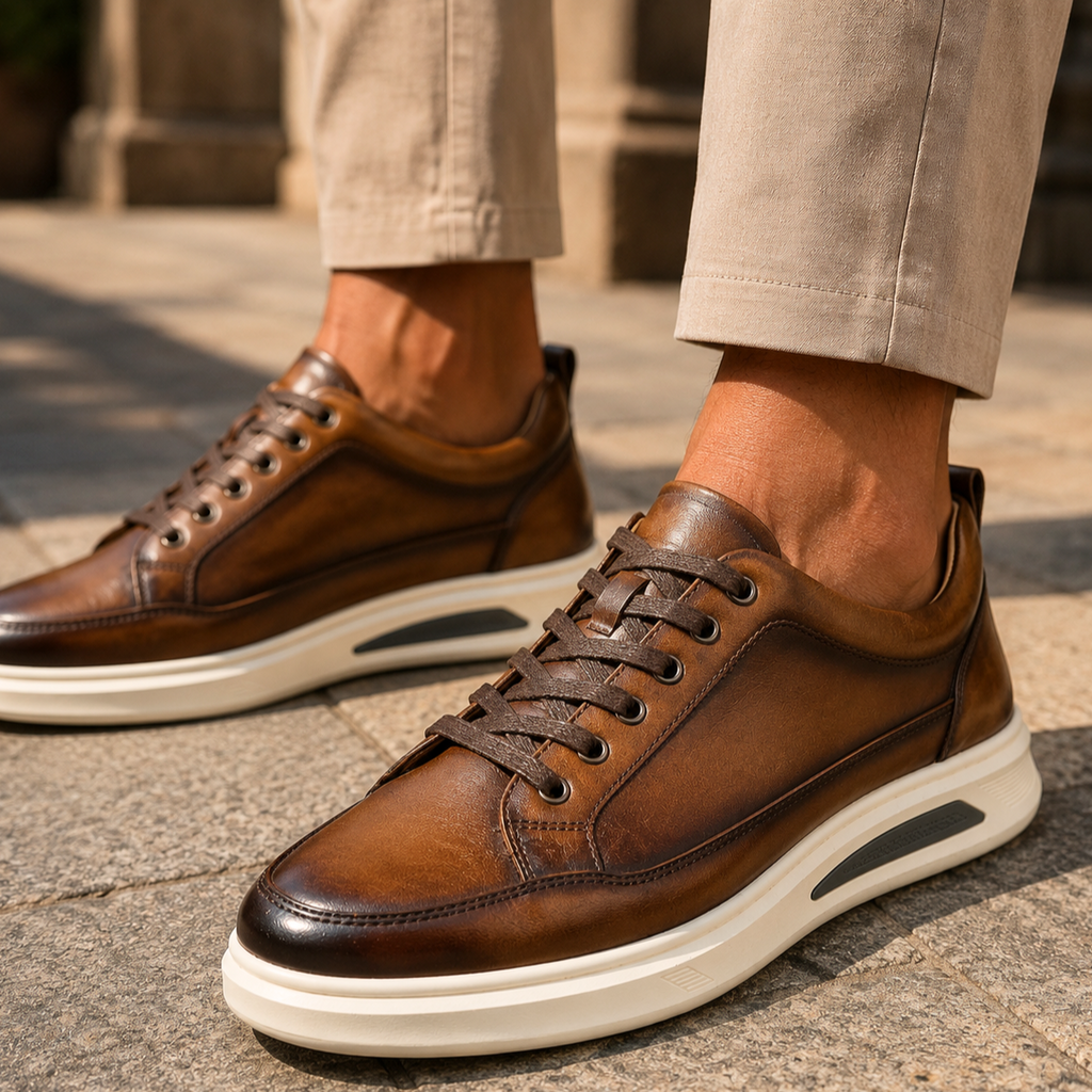 Handgemaakte leren sneakers Sawyer