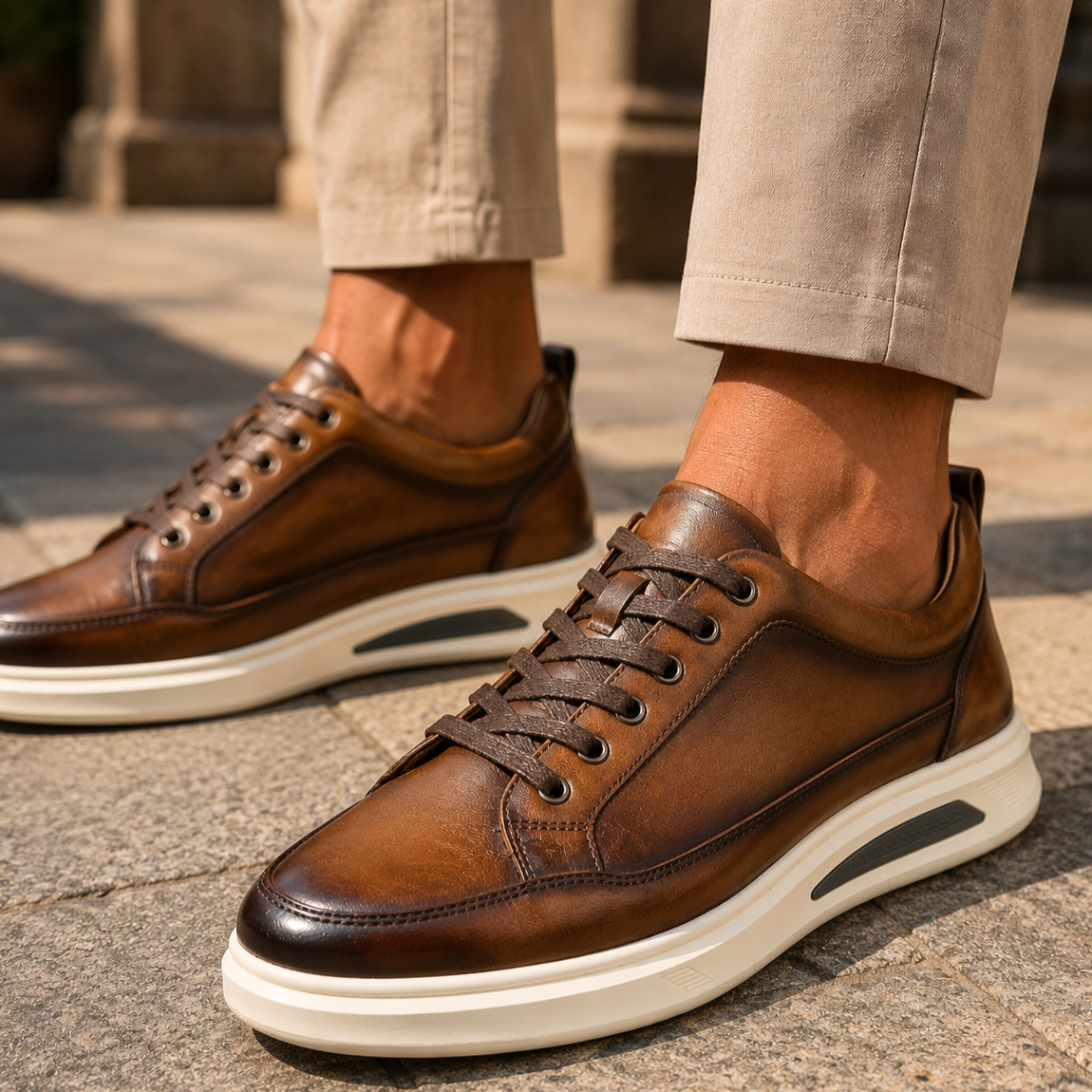 Handgemaakte leren sneakers Sawyer