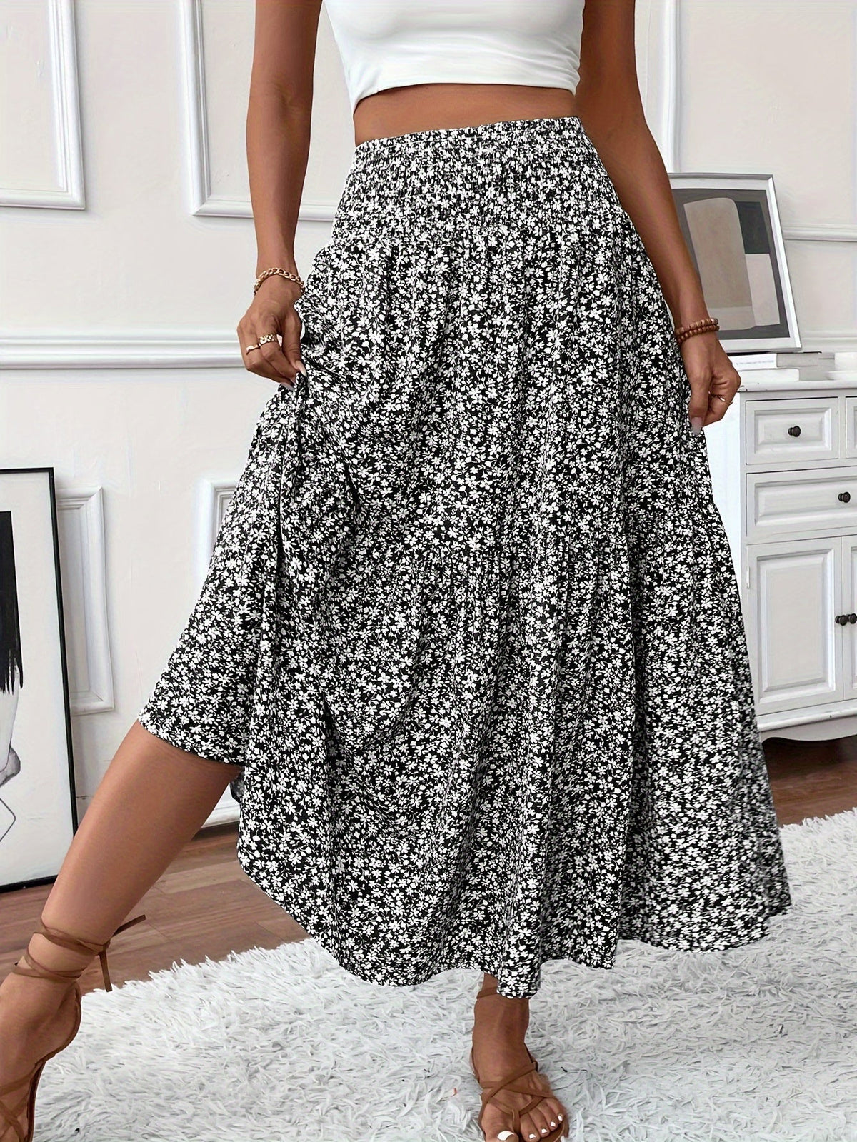 Rok met bloemenprint Elena Ditsy