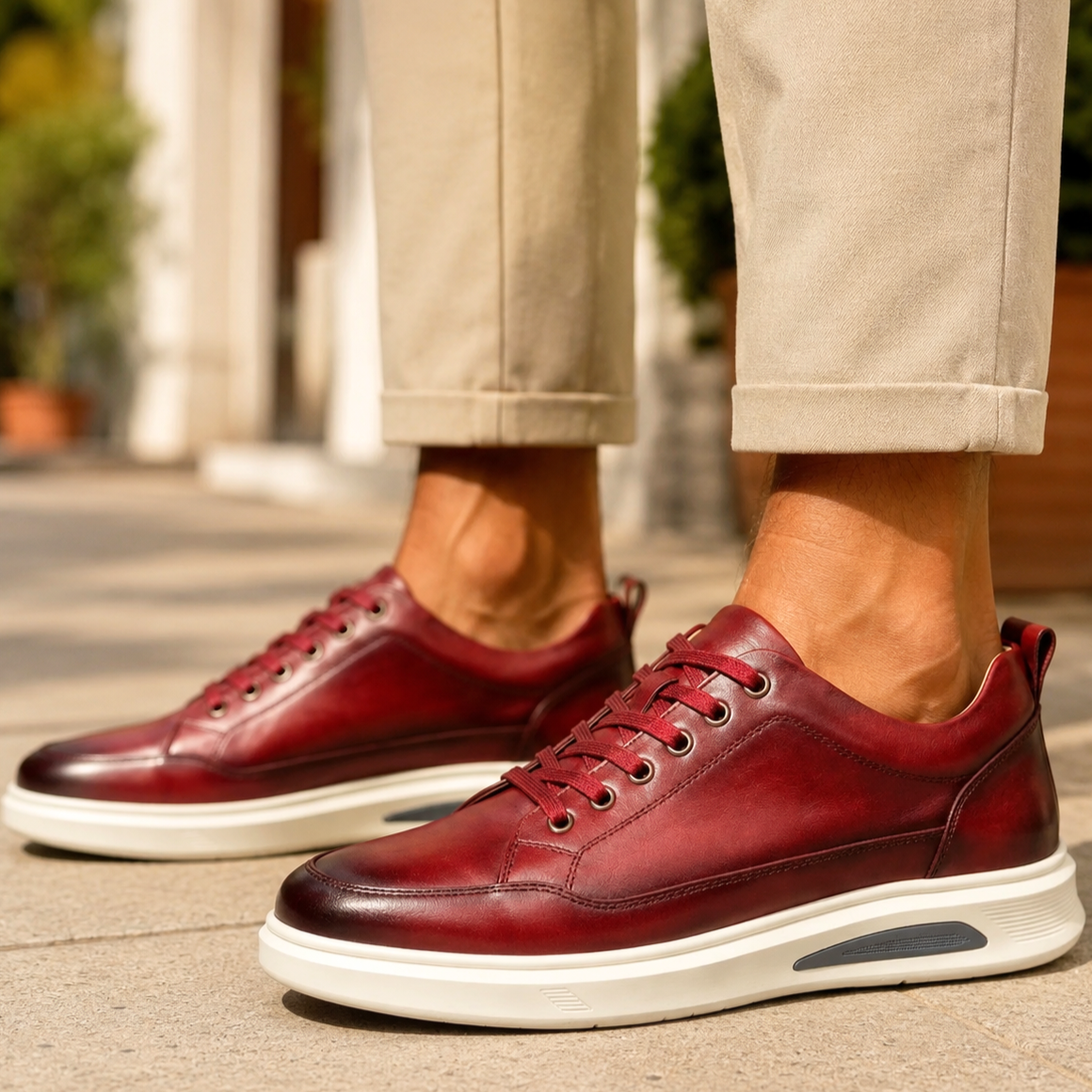 Handgemaakte leren sneakers Sawyer