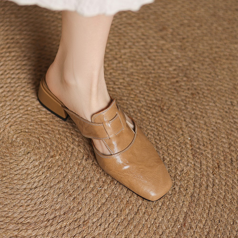 Leren mules Lawson Square-toe