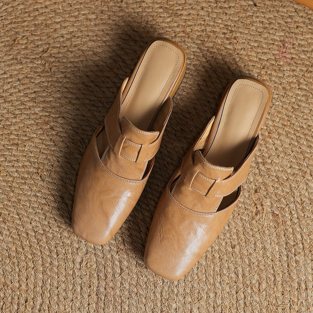 Leren mules Lawson Square-toe