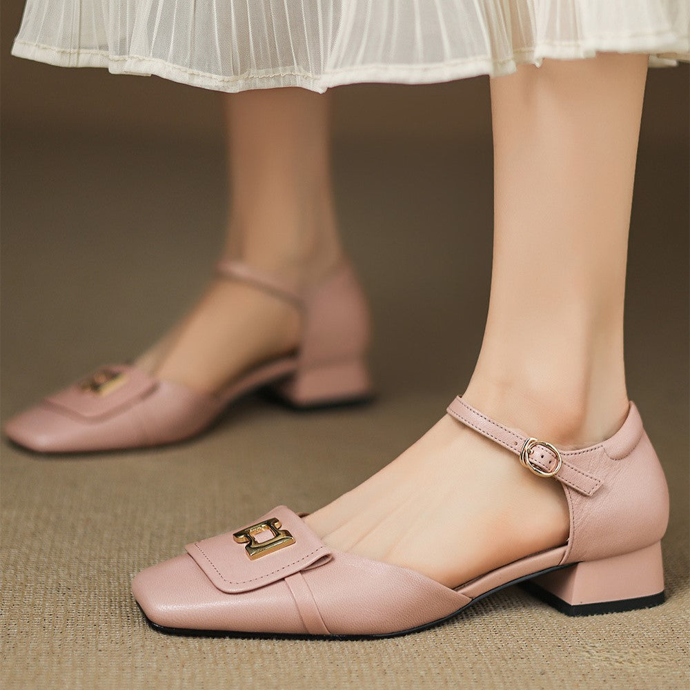 Leren mary janes Hartley Buckled