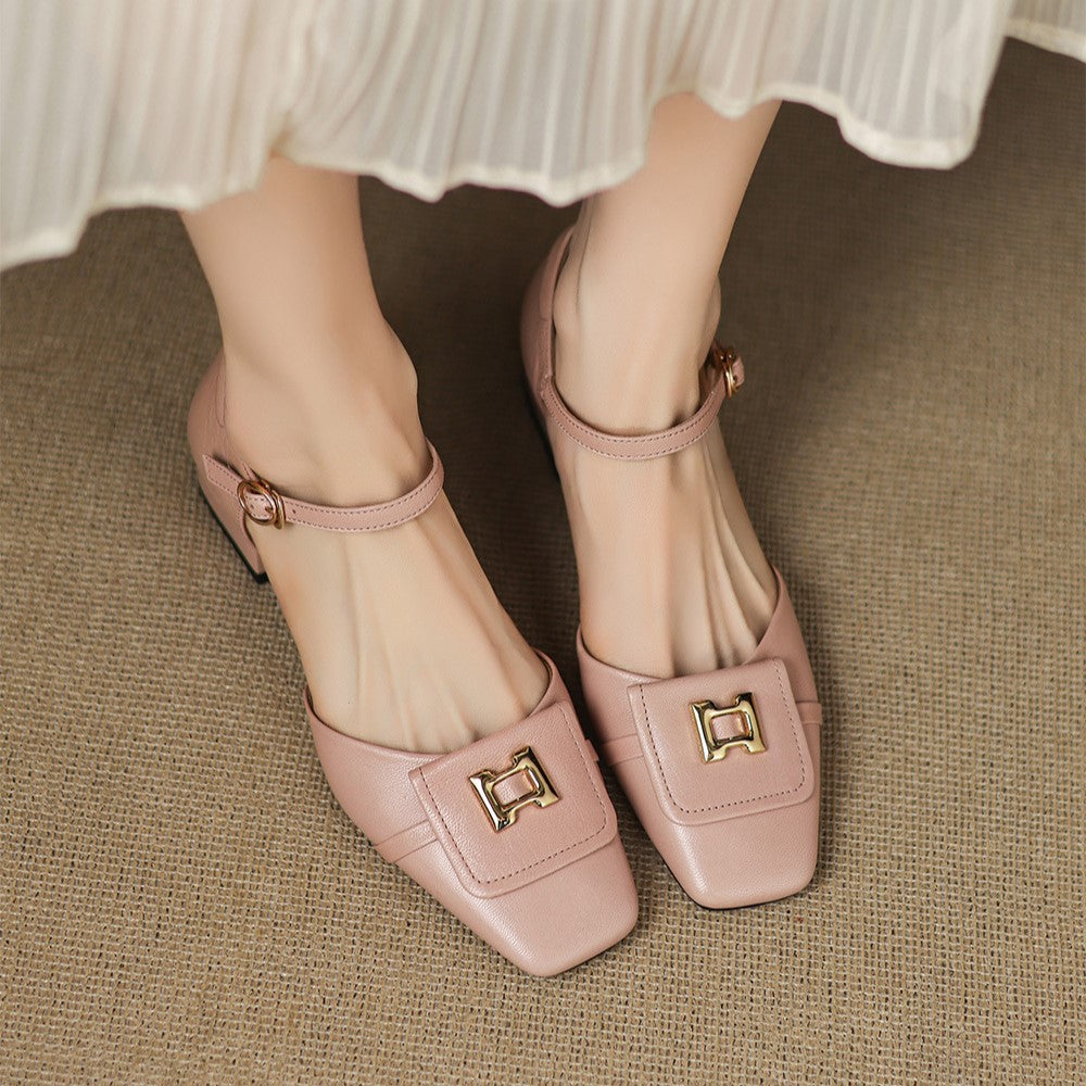 Leren mary janes Hartley Buckled