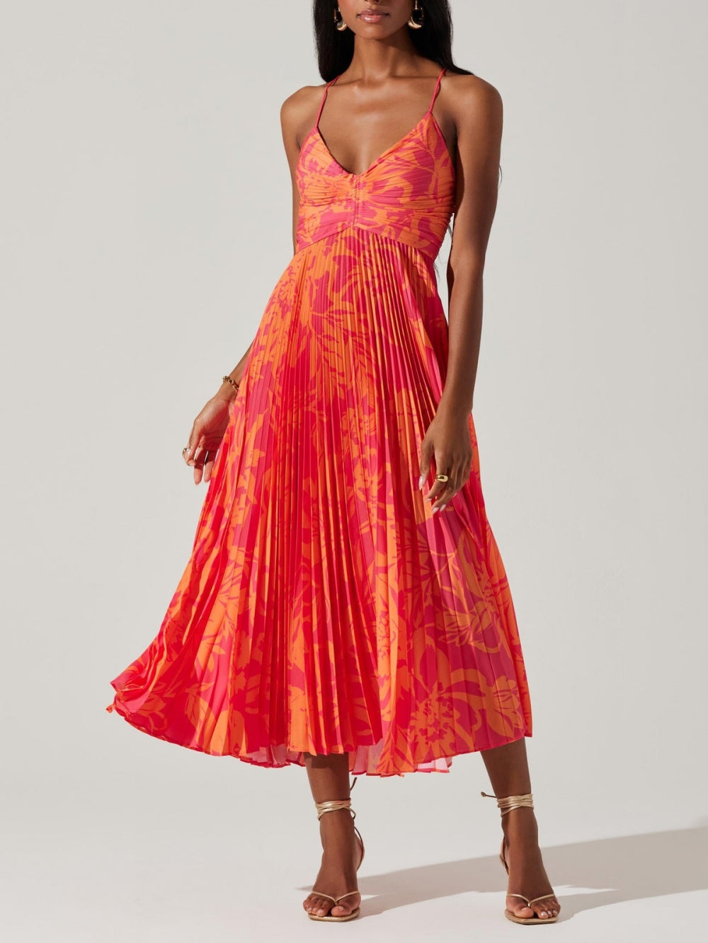 Midi-jurk met bloemenprint