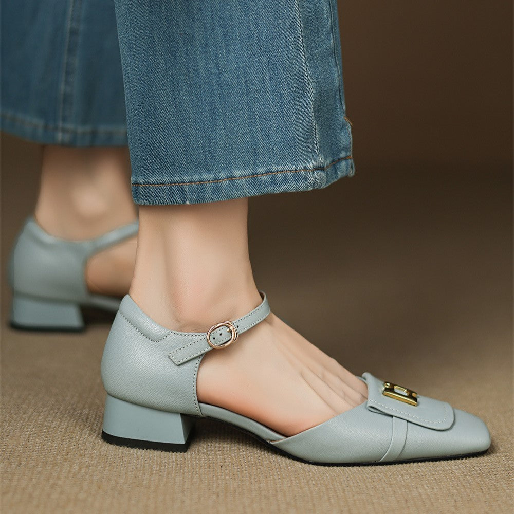 Leren mary janes Hartley Buckled