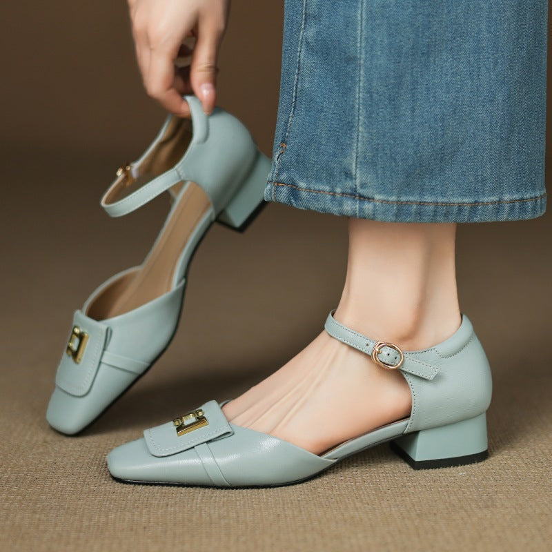 Leren mary janes Hartley Buckled