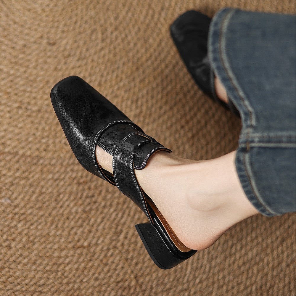 Leren mules Lawson Square-toe