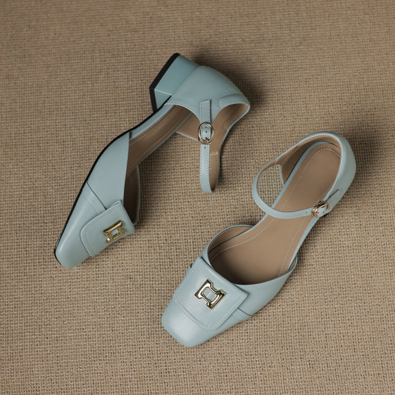 Leren mary janes Hartley Buckled