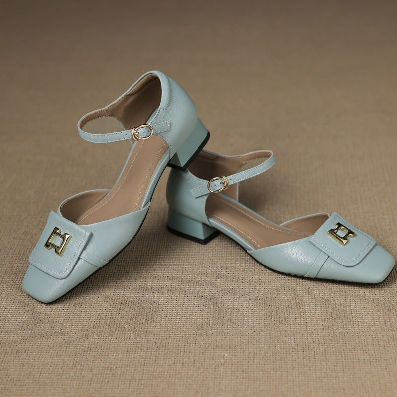 Leren mary janes Hartley Buckled