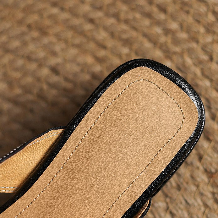 Leren mules Lawson Square-toe