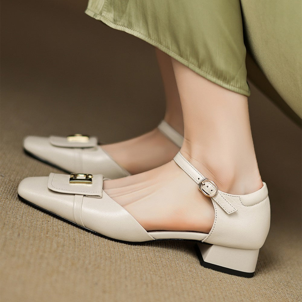 Leren mary janes Hartley Buckled