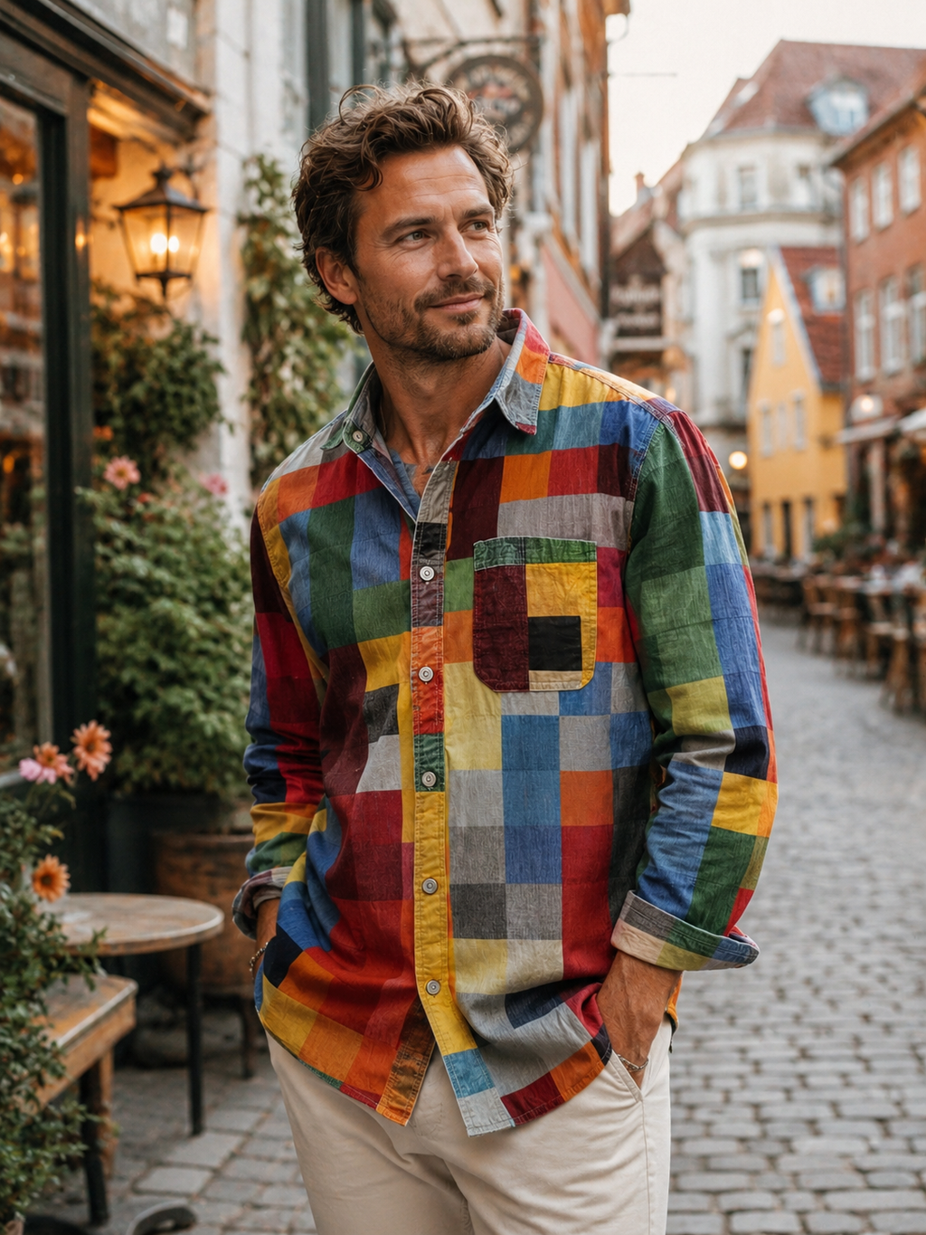 Gebreide trui Leo Patchwork