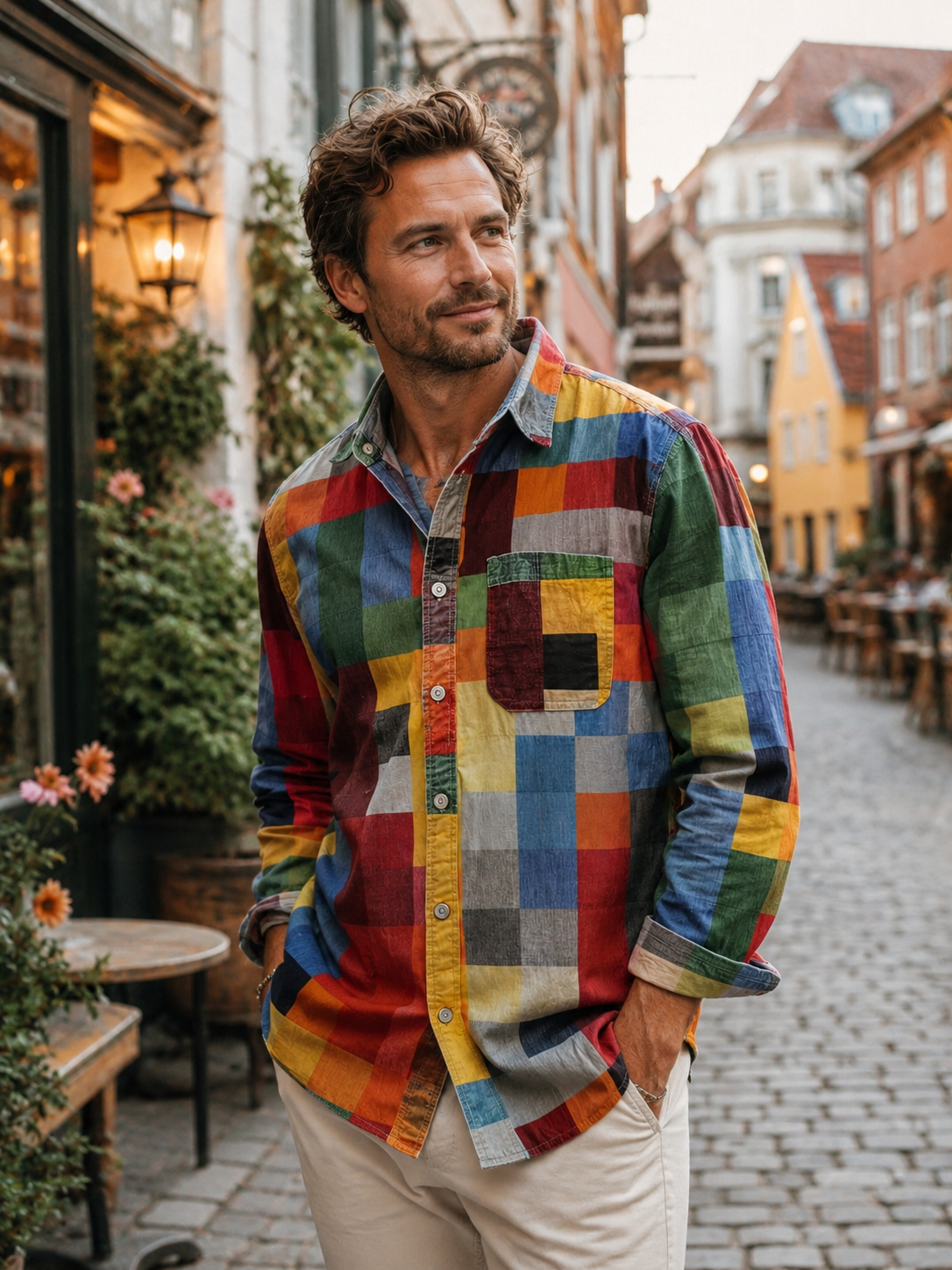 Gebreide trui Leo Patchwork