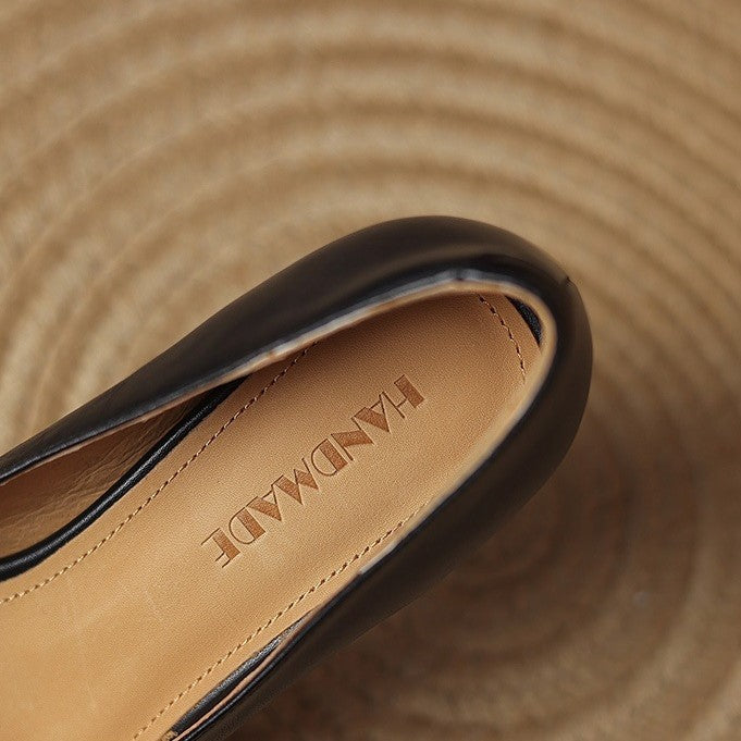 Leren pumps Theo Square-toe