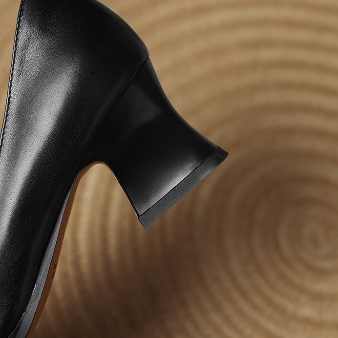 Leren pumps Theo Square-toe