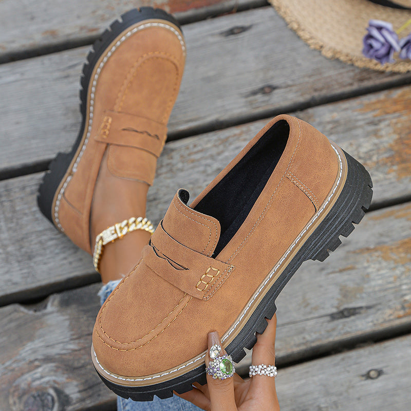 Suède loafers met plateauzool Bromley