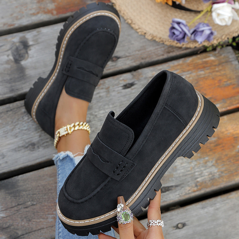 Suède loafers met plateauzool Bromley