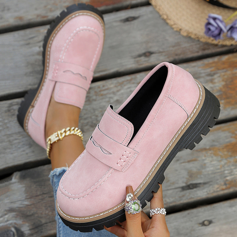 Suède loafers met plateauzool Bromley