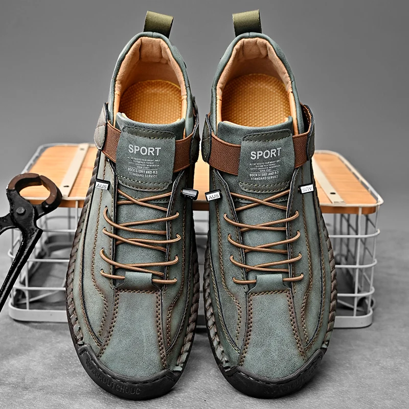Handgemaakte leren sneakers Calder
