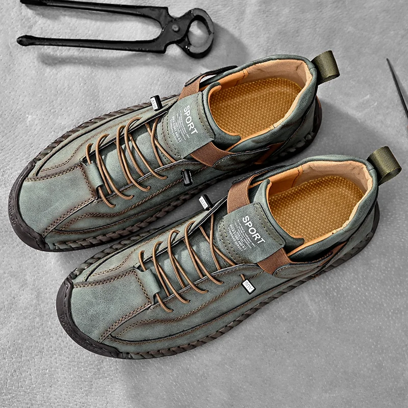Handgemaakte leren sneakers Calder