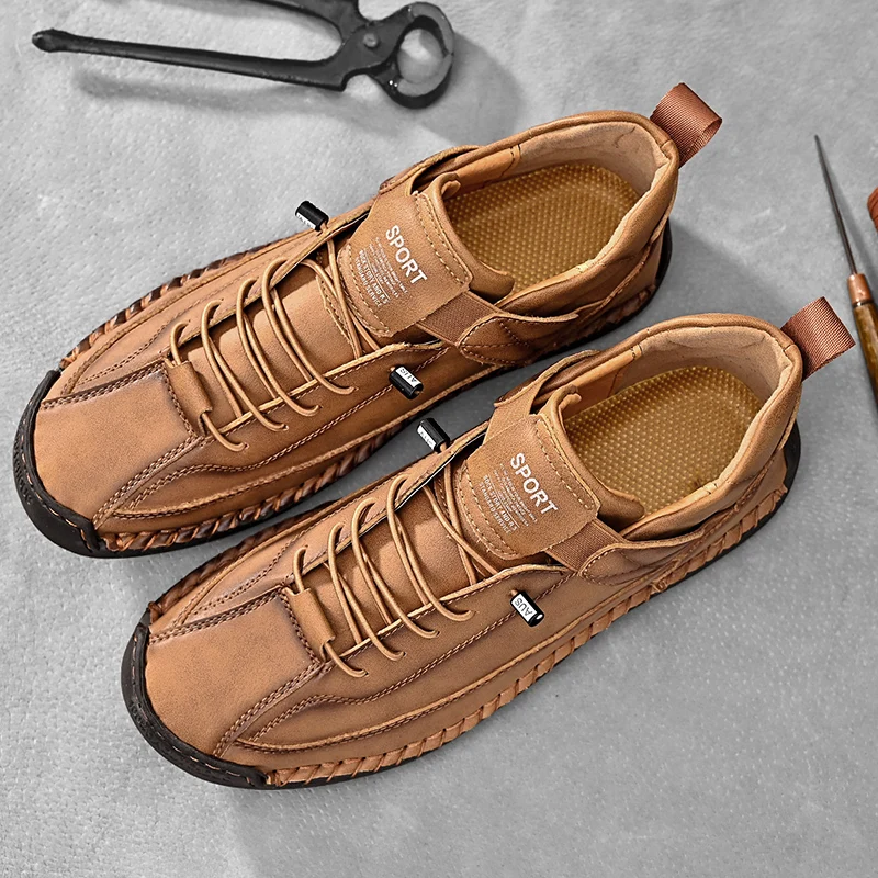 Handgemaakte leren sneakers Calder