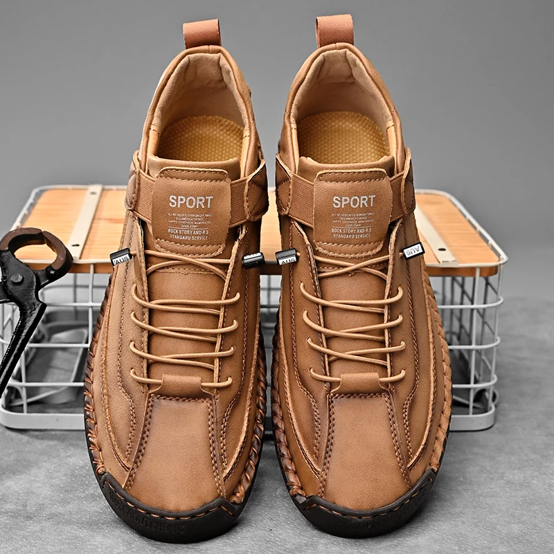 Handgemaakte leren sneakers Calder