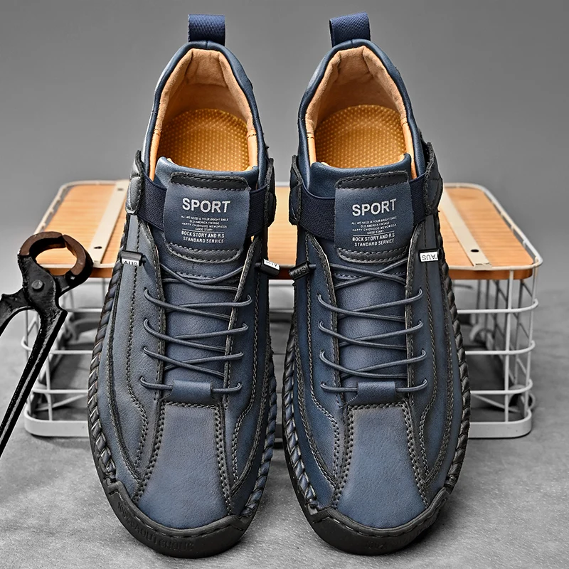 Handgemaakte leren sneakers Calder