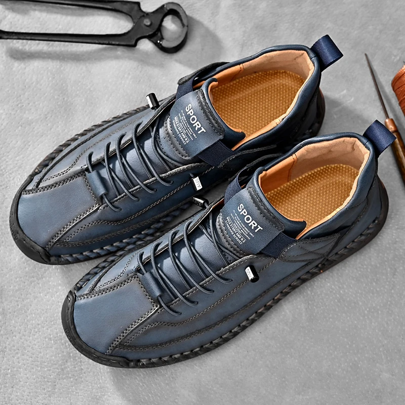 Handgemaakte leren sneakers Calder